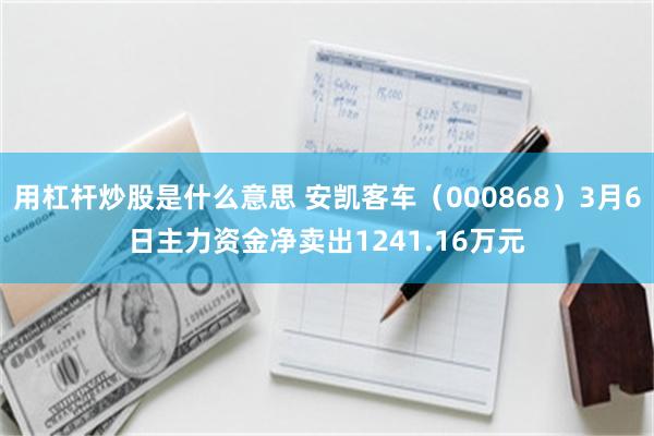 用杠杆炒股是什么意思 安凯客车（000868）3月6日主力资金净卖出1241.16万元
