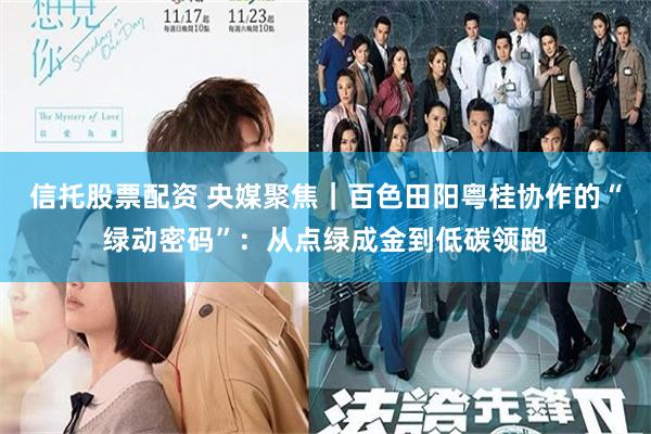 信托股票配资 央媒聚焦｜百色田阳粤桂协作的“绿动密码”：从点绿成金到低碳领跑