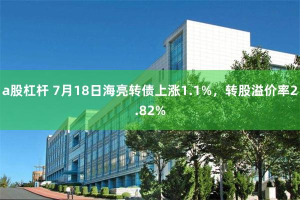 a股杠杆 7月18日海亮转债上涨1.1%，转股溢价率2.82%