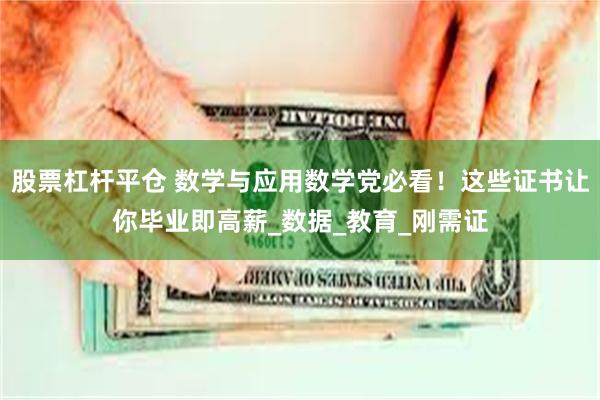 股票杠杆平仓 数学与应用数学党必看！这些证书让你毕业即高薪_数据_教育_刚需证