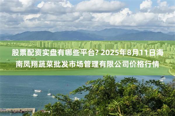 股票配资实盘有哪些平台? 2025年8月11日海南凤翔蔬菜批发市场管理有限公司价格行情